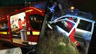 Un autoturism s-a izbit de un cap de pod în Argeș. În mașină se aflau trei persoane