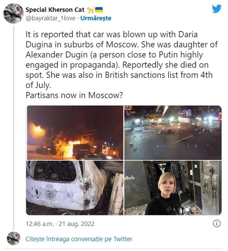 Cine a fost Daria Dughina, fiica „ideologului lui Putin”? A murit într-un cumplit atentat