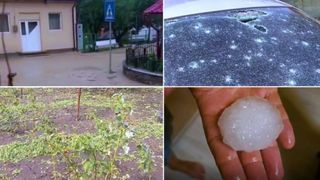 Grindina cât mingea a distrus mașini, case și culturi