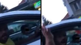 Imagini șocante din trafic: Un copil de 10 ani conducea mașina familiei, fiind ghidat de tatăl său