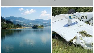 VIDEO | Avion ușor prăbușit în lacul Colibița. Momentul impactului a fost filmat