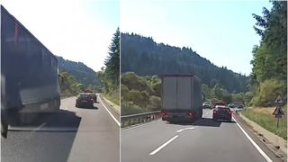 Mașini la un pas de a fi aruncate în prăpastie, în urma unei depășiri periculoase