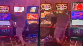 VIDEO - Incident scandalos la sala de jocuri a unui hotel de 5 stele din Capitală. Nervos că a pierdut la păcănele, un bărbat a distrus 6 aparate