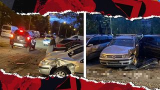 VIDEO - Un șofer, &icirc;n v&acirc;rstă de 18 ani, a provocat un accident rutier cu șase autoturisme implicate. El a consumat alcool şi substanţe psihoactive