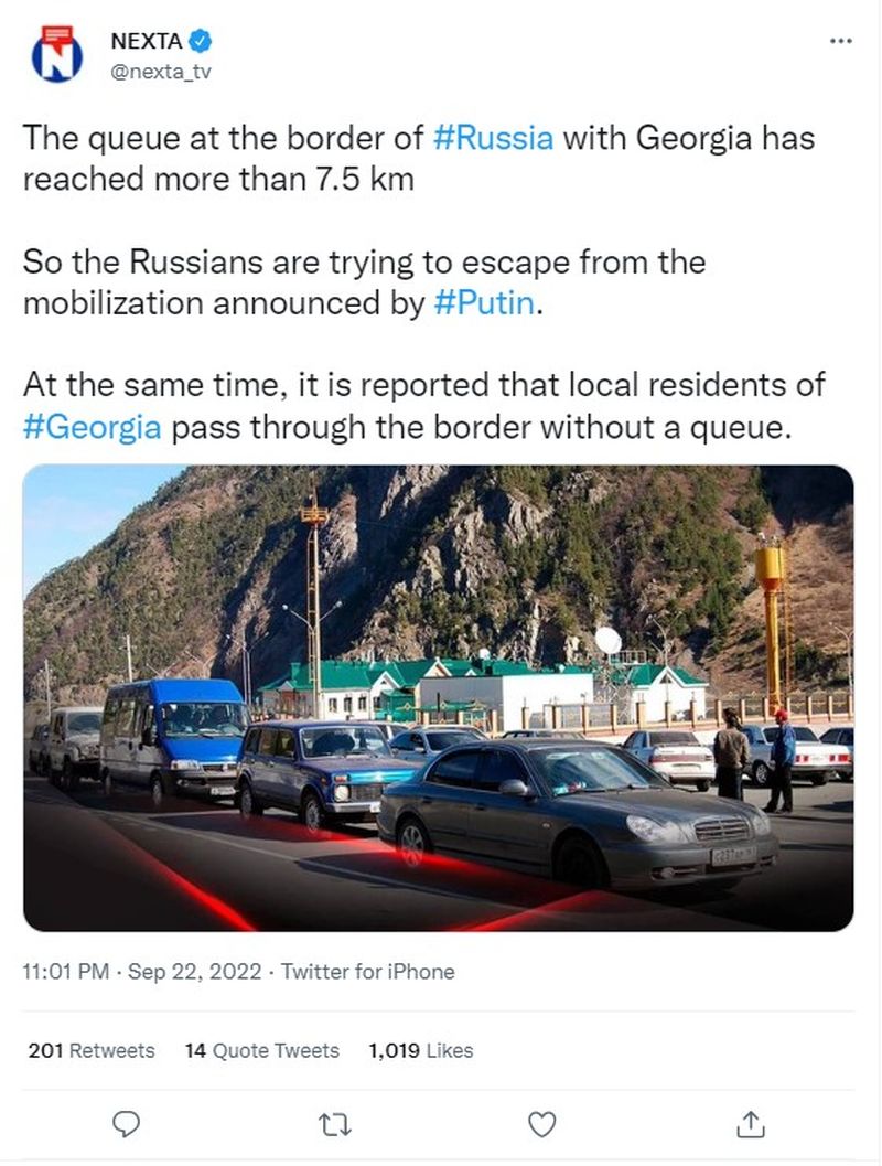 Cozi uriașe de mașini la granițele Rusiei: „N-o să-l las pe Putin să mă transforme într-un asasin”