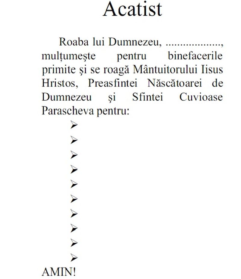 pomelnic pentru sfânta parascheva