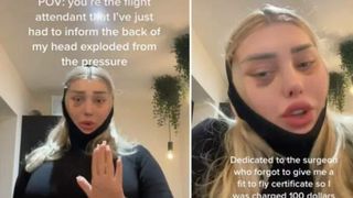 O tânără s-a urcat în avion după ce a suferit o operație estetică și a trecut prin clipe de coșmar: „Era sânge”