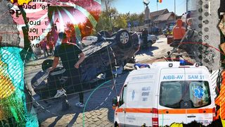 Accident rutier în Ilfov: O mașină s-a răsturnat. În urma impactului, 5 copii au ajuns la spital