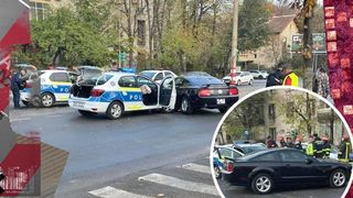 Accident în București: Un autoturism s-a ciocnit cu o autospecială de poliție. În urma impactului, șoferul autospecialei și pasagerul său au fost răniți