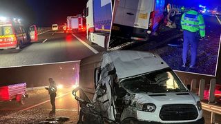 Accident pe autostrada A1: șapte persoane au fost rănite în urma coliziunii dintre un TIR și un microbuz de transport persoane