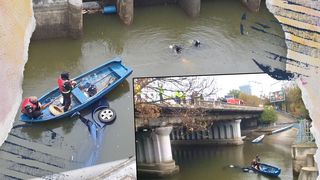 VIDEO - UPDATE: Două persoane au fost transportate la spital, după ce o mașină a plonjat în lacul Floreasca
