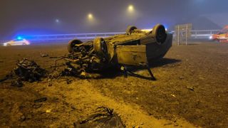 Un șofer din Agigea s-a răsturnat într-un sens giratoriu. Bărbatul era beat