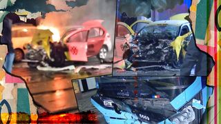 VIDEO: Un taxi a fost spulberat de un autobuz STB, pe Bulevardul Regina Maria din Capitală. Cinci victime, inclusiv un mort