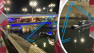 Un șofer a plonjat cu mașina în râul Dâmbovița. Pompierii au intervenit