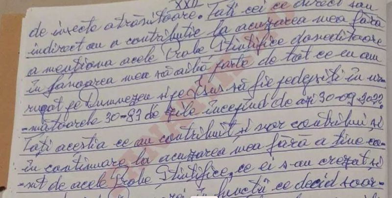 Gheorghe Dincă, scrisoare specială pentru cei care au ajutat să fie condamnat: „Să aibă parte timp de trei generații de boli, accidente, morbidități”