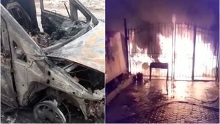 VIDEO - Reglare de conturi în stil mafiot în Medgidia. O mașină a fost incendiată chiar în fața unei case