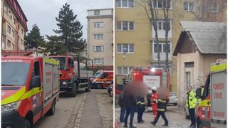 Incendiu intenționat la două blocuri din Suceava: un bărbat intoxicat cu fum a ajuns la spital