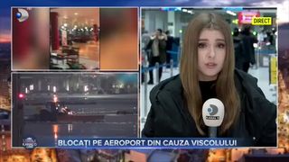 Blocați pe aeroport din cauza viscolului