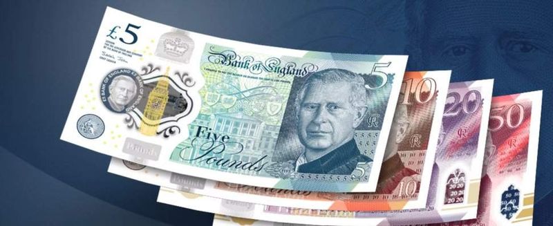 FOTO - Este oficial! Chipul regelui Charles al III-lea va apărea pe bancnotele britanice. Cum arată și când vor fi puse în circulație