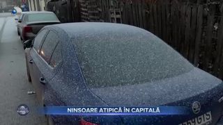 Ninsoare atipică în Capitală