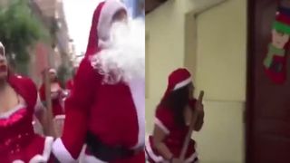 FOTO/VIDEO - Mai mulți traficanți de droguri au fost prinși de Moș Crăciun și spiridușii săi. &Icirc;n loc de &bdquo;Crăciun fericit!&rdquo;, răufăcătorii au auzit &bdquo;Poliția! Nu mișcați!&rdquo;!&rdquo;
