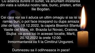 Doliu în lumea muzicii populare! Ilie Bogdan s-a stins din viață chiar în prag de sărbători: „Ne părăsești și tu!”