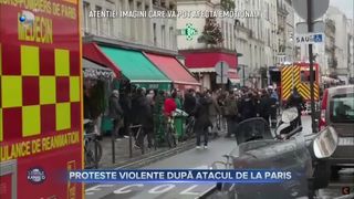 Proteste violente după atacul de la Paris