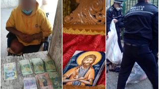 Câți bani câștigă un cerșetor în România. Suma cu care a fost prins de poliție după doar trei ore de stat pe stradă