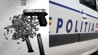 VIDEO- Giurgiu: Un bărbat a tras mai multe focuri de armă în prezența polițiștilor. După scena creată, el a fugit și s-a baricadat într-o locuință