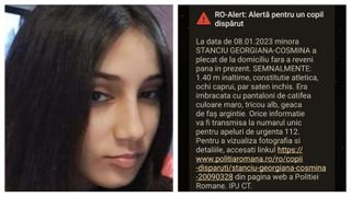 O nouă dispariție, semnalată de RO-Alert. Georgiana a plecat de la locuința sa din Năvodari și nu s-a mai întors