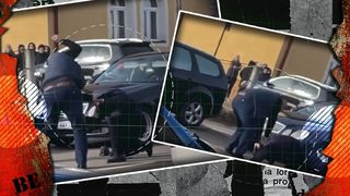 VIDEO- Doi bărbați s-au luat la bătaie în fața unei școli din Suceava, de față cu elevii