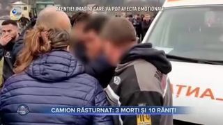 Camion răsturnat. 3 morți și 10 răniți