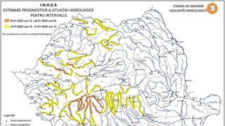 Cod portocaliu de inundații. Există risc de viituri în mai multe județe