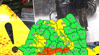 Vremea se înrăutățește: cod galben şi portocaliu de precipitaţii şi vânt puternic, până sâmbătă