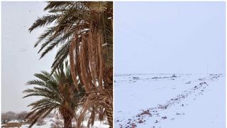 FOTO - Vremea nu încetează să surprindă! În Deșertul Sahara s-a așternut zăpada ca în povești
