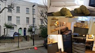 O căsuță londoneză șochează internetul. C&acirc;t costă chiria &icirc;n apartamentul cu pat suspendat deasupra canapelei