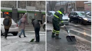 VIDEO- Traficul în Capitală după prima ninsoare - cum se descurcă șoferii?