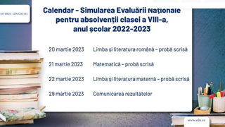 Simulare Evaluare Națională 2023. C&acirc;nd vor avea loc probele pentru elevii claselor a VIII-a. Anunț oficial
