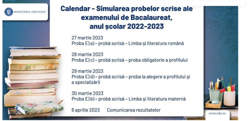 Simulare BAC 2023. Calendarul complet și subiecte pentru viitorii absolvenți de liceu
