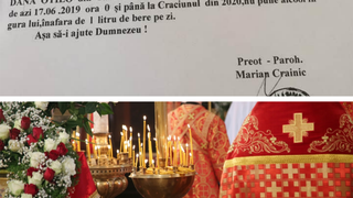 Jurământul haios semnat la preot. Cum va sta un bărbat departe de alcool