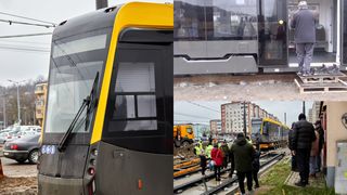 FOTO/VIDEO -Incredibil ce au făcut locuitorii din Reșița la inaugurarea noului tramvai! Le-a fost frică să nu murdărească linoleumul