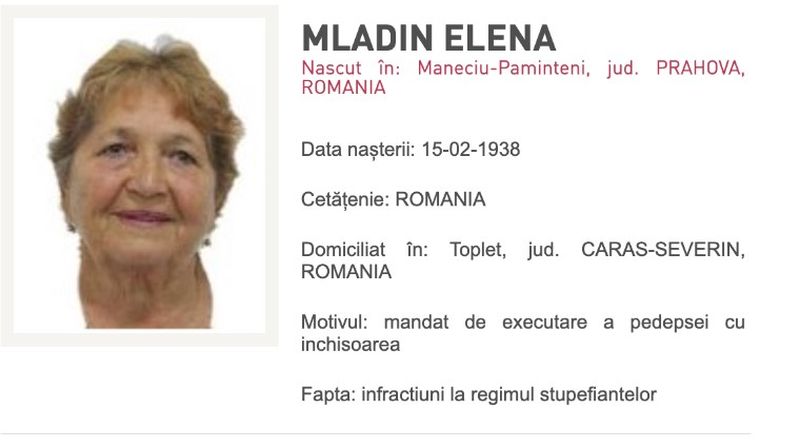O bătrână de 85 de ani le dă bătăi de cap autorităților care încearcă să o prindă de 3 ani. Ea trebuie să execute 2 ani de închisoare pentru „infracțiuni la regimul stupefiantelor”