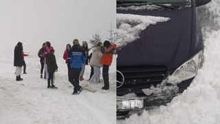 Un grup de copii, alături de antrenorul lor, blocat în stațiunea montană Muntele Mic. Jandarmii au intervenit pentru a-i ajuta pe elevi