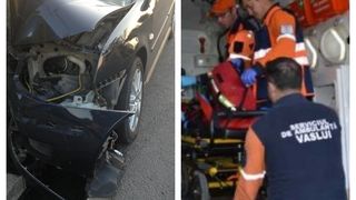 O femeie din Vaslui a intrat cu mașina &icirc;ntr-un st&acirc;lp