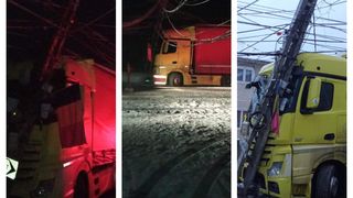 Accident grav aseară în Maramureș: șoferul unui autotren a lăsat un oraș fără electricitate. Cum s-a întâmplat