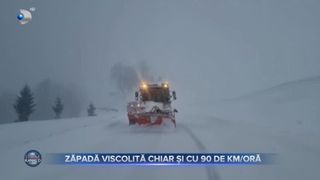 Zăpadă viscolită chiar și cu 90 de km. pe oră