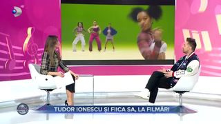 Tudor Ionescu și fiica sa, la filmări