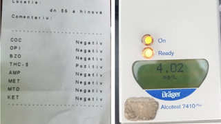 Un șofer din Mehedinți, prins băut &icirc;n trafic de polițiști. Bărbatul avea o valoare record, de 4.02 mg/l alcool pur &icirc;n aerul expirat