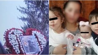 FOTO - Durere fără margini! Cei trei copii care au murit în incendiul din Sectorul 5 al Capitalei, după ce mama lor îi lăsase singuri, au fost înmormântați