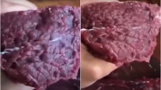 VIDEO - Un bărbat a vrut să gătească carne, însă aceasta se mișca inexplicabil, deși era tăiată. Imaginile surprinse sunt înfricoșătoare